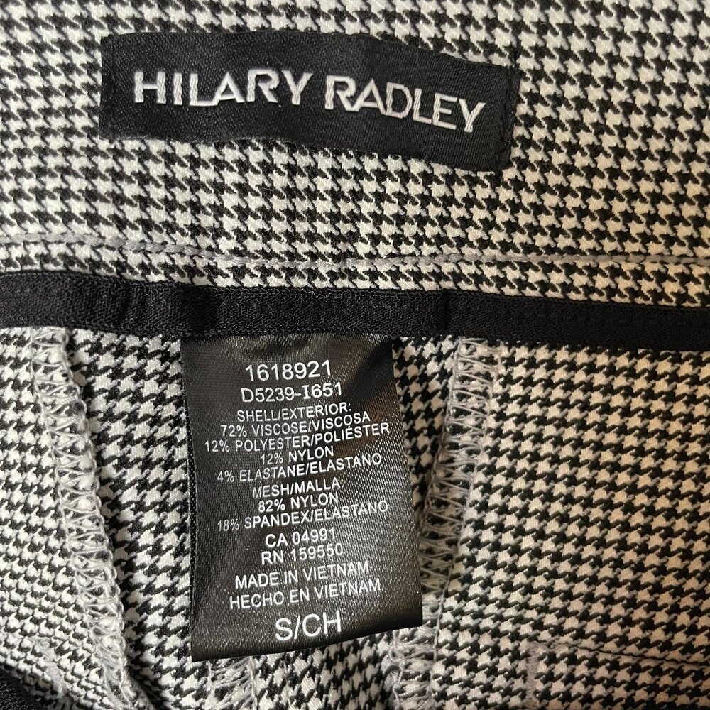Hilary Radley Houndstooth Ankle Pants Black White Pull on Style Size S - Picture 5 of 8